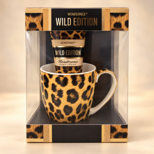 Wild Edition kinkekomplekt: kätekreem ja leopardimustriline kruus